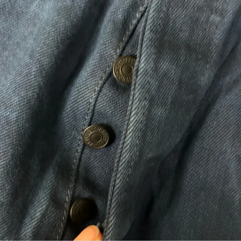Levi's 501 Navy Blue Button Fly Denim Jeans Size 33 X 32